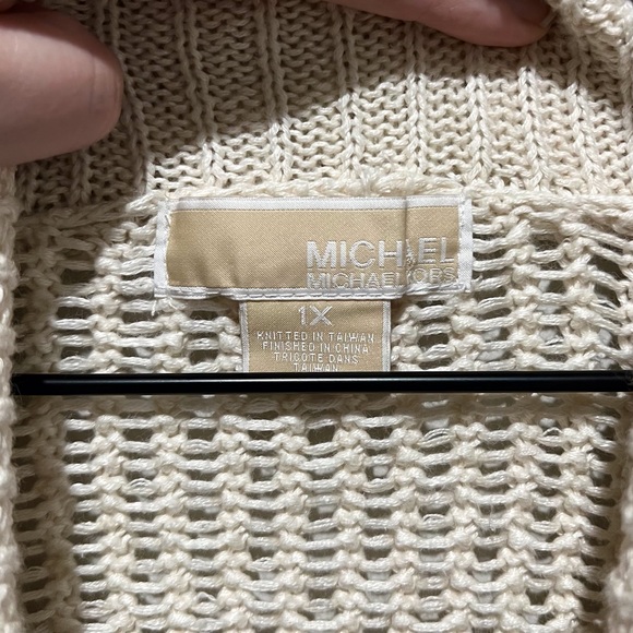 Michael Kors Cable Knit Cardigan 1X - Picture 3 of 6